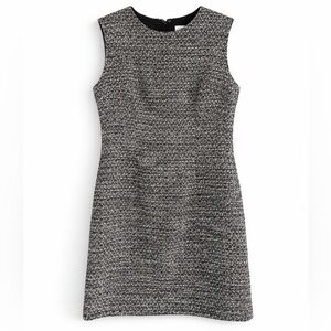 Adam Lippes Black White Tweed Sheath Dress Sleeveless Size 12
